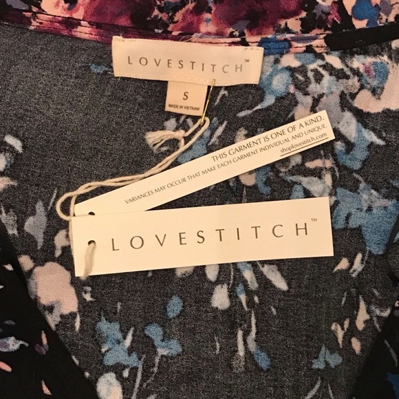 SOLD Lovestitch Boho Floral Front Tie Top Size - Picture 6 of 7